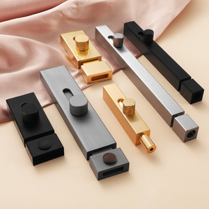 Aluminum Alloy Door Bolt Deadbolt Minimalist Design Easy Installation For Bathroom Toilet No Drill Thickened <b>Security</b> <b>Lock</b> - Product Image 1