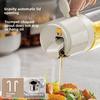 Bouteille pulvérisatrice 2-en-1 double usage pour huile et vinaigre, anti-fuite, design minimaliste moderne, pour cuisine domestique, épices, sauce soja, vinaigre et huile