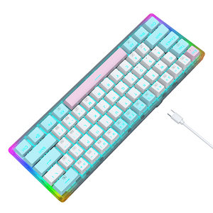New Release 61-key Wired Type C Led Gaming Keyboard Transparent Abs 61-standard Keys Waterproof Programmable 60 Small - Product Image 3