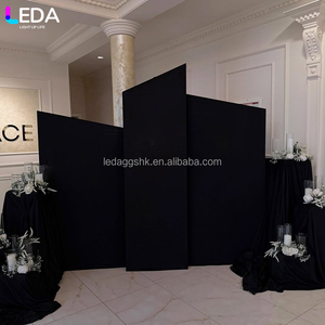 Décorations d'événements de mariage LEDA, toile de fond en acrylique classique, simple et moderne, fond mural noir de forme irrégulière - Product Image 3