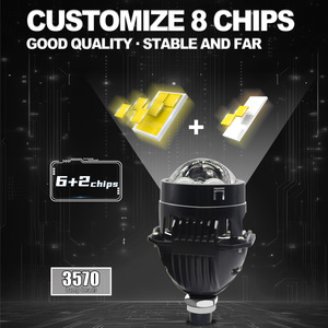 Xenplus LP55 6000K IP68 360 ° โปรเจคเตอร์ไฟหน้า LED โปรเจคเตอร์100W H7 9005 LEN focos LED Para <span class=keywords><strong>Auto</strong></span> Bi LED โปรเจคเตอร์2.5เลนส์ - Product Image 3