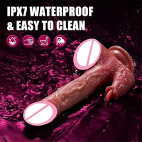 4-in-1 8,7 Zoll Realistischer Stoßender Dildo Leckender Vibrator mit Heizfunktion Weibliches Masturbationsspielzeug für Frauen