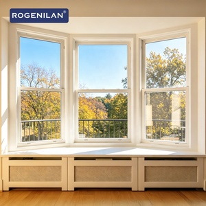 Fenêtre de remplacement extérieure Rogenilan en aluminium et verre pour baies vitrées, fenêtre <span class=keywords><strong>coulissante</strong></span> verticale d'angle pour jardin - Product Image 1