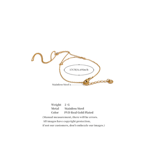 Jinأنت والحد الأدنى مقاومة للصدأ المعدن 316L الفولاذ المقاوم للصدأ الزركون اليد سلسلة المعصم مع سوار إصبع المجوهرات - Product Image 6