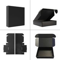 Boîte d'emballage avion en carton ondulé personnalisée PPWR en papier kraft noir recyclé avec logo personnalisé pour vêtements et chaussures