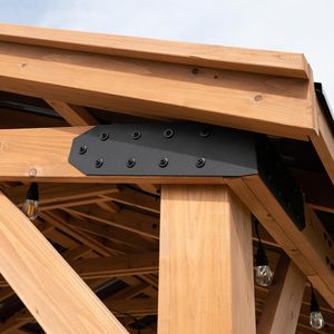 Gazebo <span class=keywords><strong>en</strong></span> <span class=keywords><strong>bois</strong></span> de cèdre de 16 pi x 12 pi, toit <span class=keywords><strong>en</strong></span> acier isolé thermiquement, bâtiment de jardin extérieur durable avec pergola <span class=keywords><strong>en</strong></span> <span class=keywords><strong>bois</strong></span> - Product Image 6