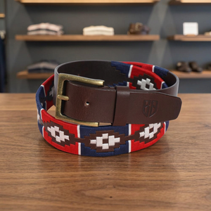 Cinturón de Cuero Genuino con Hebilla de Acero, Diseño de Bordado Personalizado, Estilo Vintage para Hombre, Ecológico, Resistente al Agua, 3.8 CM, BS - Product Image 1