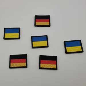 Oem Flag Embroidery Patch Iron Stock Patch Armband Embroidery Patches Work In Blouse Neck Designs