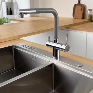 Kommerzielle 3 Wege 3 in 1 Messing Trinkwasser Wasserhahn Filter Küchen spüle Wasserhahn mit Pull Down Sprayer 2 Griffe - Product Image 6