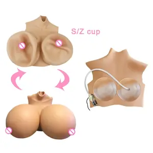 DIY S/Z/ZZ/ZZZ Cup Inflatable Silicone Filling Breast Forms False Artificial Boobs For Cosplayer Crossdresser Transgender