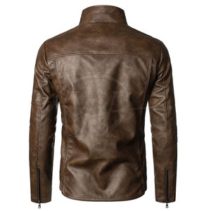 Chaqueta de cuero de invierno informal para hombre, transpirable y cálida con cuello levantado, estilo de calle a un precio razonable - Product Image 3
