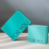 Boîte cadeau rigide de luxe verte personnalisée avec logo, avec couvercles, fermeture magnétique, pliable, avec carte et ruban pour l'emballage cadeau
