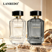 Flacons de parfum en verre ambré de luxe haut de gamme 30ml 50ml 100ml, flacon de parfum vide en verre rectangulaire irrégulier avec bouchon