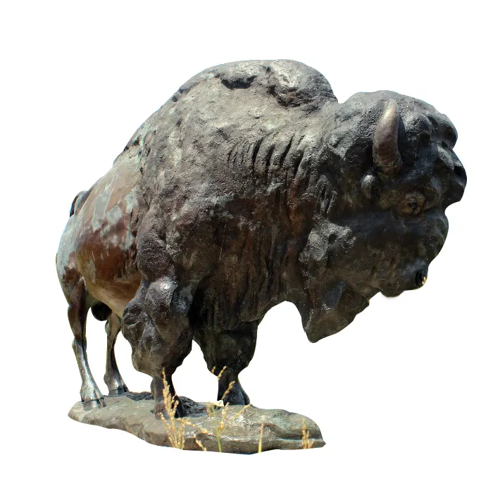 Lebensgroße amerikanische Bison Bronze Statue Große Kupfer Bull Garden Skulptur