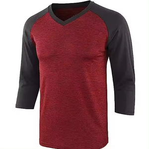 Biểu Tượng Tùy Chỉnh Người Đàn Ông Của Giản Dị 2 Tone Quá Khổ Raglan Áo Thun 3/4 Tay Áo <span class=keywords><strong>V</strong></span> Cổ Hoạt Động In <span class=keywords><strong>Top</strong></span> 300 GSM <span class=keywords><strong>V</strong></span>ải - Product Image 3