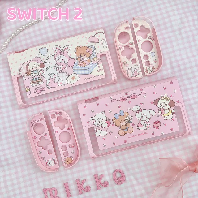 For Nintendo Switch 2 Generation Protective Shell Ns2 Protective Shell Cute Little Dog Pink Girl Heart Game Peripheral