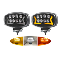 Luz de Trabajo LED Ovalada de 6 Pulgadas y 100W, Lámpara de Conducción Todoterreno, Luz Blanca y Amarilla de Doble Color, Foco de Alta Potencia para Camiones, Iluminación de Alta Resistencia