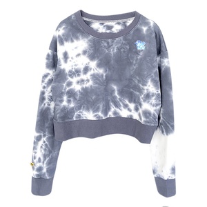 Winter Women High Waist Croptop Hoodie Fleece 100% Polyester Tie Dye Eco-Friendly Breathable Streetwear - Product Image 5