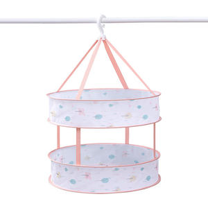 Cesta redonda plegable de malla para secar ropa, calcetines y suéteres, organizador de tendedero colgante - Product Image 4