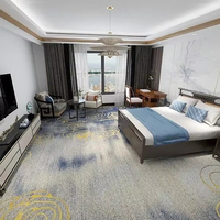 Hôtel moderne de luxe 5 étoiles Absorption acoustique réduction du bruit B1 prévention des incendies 80% laine 20% Nylon Axminster tapis mur à mur