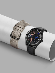 นาฬิกาแนวธุรกิจสุดหรูของผู้ชายเคสโลหะอัลลอยหน้าปัดควอทซ์หน้าปัด42มม. สายรัดหนัง22มม. สายรัดแก้วแฟชั่นที่มีเสน่ห์ - Product Image 4