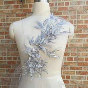 Matrimonio nuziale cucito motivo Applique <span class=keywords><strong>pizzo</strong></span> sequenza fiore in rilievo - Product Image 2