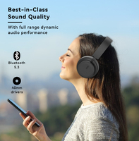 Auriculares Inalámbricos Bluetooth Híbridos con Cancelación Activa de Ruido, Chip Qualcomm, Batería LED, Orejeras Suaves, Música y Juegos