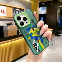 Coque de téléphone rigide avec impression UV, design footballeurs, pour iPhone XS XR 11 12 17, coque arrière personnalisée OEM laser IMD