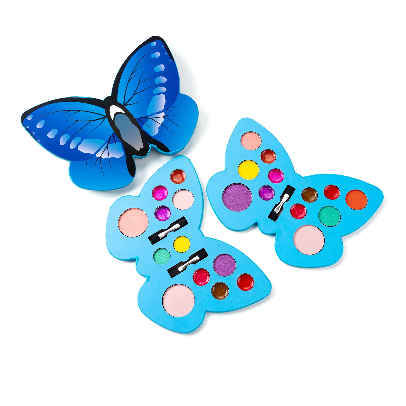 Kids Eyeshadow Washable Matte in Butterfly Shaped Case with Brush Cute Safety Tested Non Toxic Eyeshadow Palette