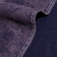 Tissu denim tissé teint en fil violet, délavé, éco-responsable et coloré, pour robes, jupes, jeans et pantalons pour femmes, garçons et filles, en stock