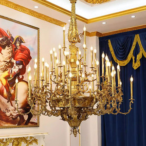 VH Nhà Máy Cao cấp Pháp-Phong Cách Tất Cả Các-Đồng Hoàng Gia Retro Đèn Chùm Tùy Chỉnh Cho Nhà Thờ Biệt Thự Khách Sạn Có Thể Điều Chỉnh Chiều Cao - Product Image 2