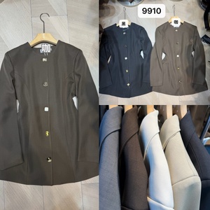 Chaqueta <span class=keywords><strong>de</strong></span> Traje Entallada <span class=keywords><strong>de</strong></span> Manga Larga, Cuello Redondo sin Solapa, Silueta Ajustada, con Múltiples Botones Decorativos - Product Image 5