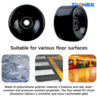 Roues lumineuses LED pour patins quad 58x32mm 82A en PU haute élasticité avec roulements et 3 lumières clignotantes