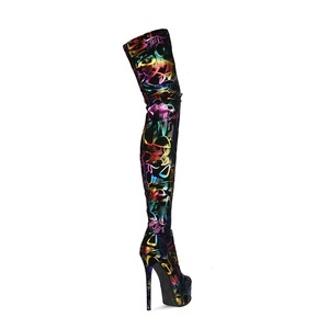 Colorful Skintight High Platform High Thin Heel Women <b>Boots</b> High Heel Thigh High Booties Side Zipper Party Over Knee High <b>Boots</b> - Product Image 5