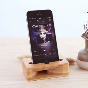 Wooden Passive Amplifier Desktop Universal Phone <b>Stand</b> Lazy Holder Providing Natural Acoustic <b>Speaker</b> Base and Stable Support - Product Image 2