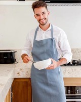 Tablier Unisexe en Lin Français à Impression Numérique Personnalisée, Design Personnalisé, Tablier Unisexe Joyeux Noël, Tabliers de Noël pour Fête