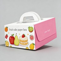 Boîte à gâteau transparente personnalisée en gros de 6, 8, 10, 12 pouces avec fenêtre, boîte à cupcakes en papier, emballage pour pâtisserie avec poignée