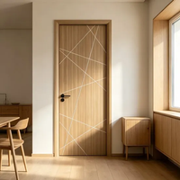 Porte coulissante contemporaine en bois massif, finition grain de bois couleur personnalisée pour usage résidentiel et commercial