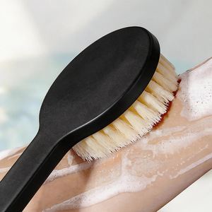 Bath <b>Brush</b> Long Handled Soft Bristled <b>Shower</b> <b>Back</b> Scrubber Body Cleaning <b>Brush</b> Black 145g Nylon PP - Product Image 3