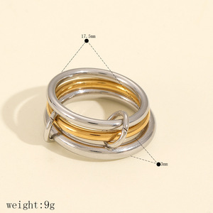 Geometric Stainless Steel <b>Ring</b> Multi Layered <b>Titanium</b> Steel Unisex Fashion <b>Rings</b> Gift Jewelry - Product Image 4