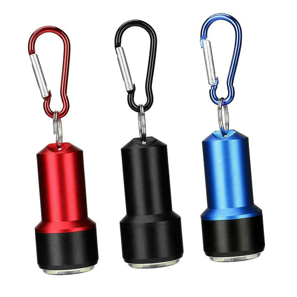 Mini COB LED Keychain light Emergency Mini Pocket Torch key chain led flashlight With carabiner other Hiking equipment
