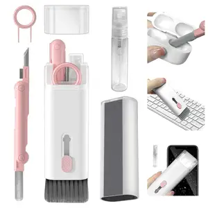 Kit de nettoyage électronique 7 en 1 Kit de nettoyage multifonctionnel pour clavier avec brosse Stylo de nettoyage 3 en 1 pour Airpods Pro