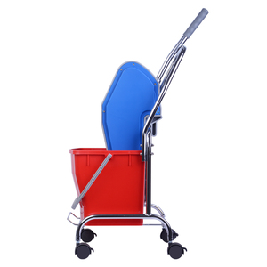 Essoreuse à main 18L avec <span class=keywords><strong>chariot</strong></span> et plaque <span class=keywords><strong>de</strong></span> pression en maille épaissie pour une élimination complète <span class=keywords><strong>de</strong></span> l'eau <span class=keywords><strong>de</strong></span> la serpillière - Product Image 2