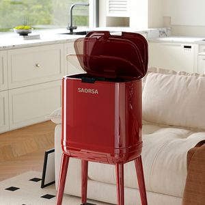 Rmier <span class=keywords><strong>Poubelle</strong></span> de cuisine haute avec roues silencieuses Conception étanche Étape <span class=keywords><strong>sur</strong></span> bac 4 couleurs pour la maison Hôtel Restaurant Bureau Utilisation - Product Image 6