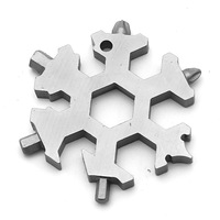 18-en-1 Outils de camping de survie en plein air en acier inoxydable Flocon de neige Porte-clés Ensemble de couteaux Multi-Tool Randonnée Backpacking Essentials