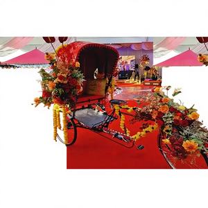 Fabulosa Decoración Moderna para Fotomatón de Bodas con Diseño de Rickshaw, en Metal y Madera, Color/Tamaño Personalizable, Resistente para Bodas y Conciertos - Product Image 1