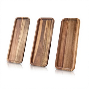 Handmade Wooden Serving <b>Tray</b> for Home, Natural Wood <b>Breakfast</b> <b>Tray</b> with Handles for Coffee Tea Drinks Snacks Dining Table - Product Image 1