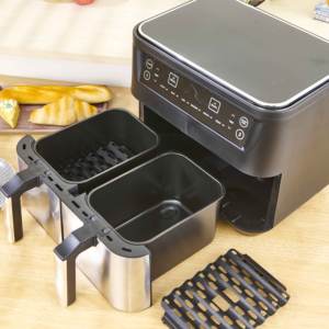 Friteuses à air intelligentes en gros, appareils de cuisine <span class=keywords><strong>Ninja</strong></span>, <span class=keywords><strong>friteuse</strong></span> à air électrique multifonctionnelle numérique double 6L 8L sans huile - Product Image 3