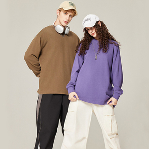 Logotipo personalizado 100% algodón 305 Gsm sudadera de peso pesado de los hombres de punto en blanco hombro caído buena calidad hombres sudadera de gran tamaño - Product Image 2