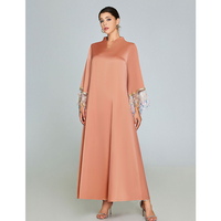 Modeste élégant musulman Maxi robe manches cloche paillettes frange jupe polyvalent élégant